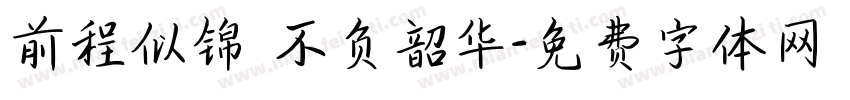 前程似锦 不负韶华字体转换